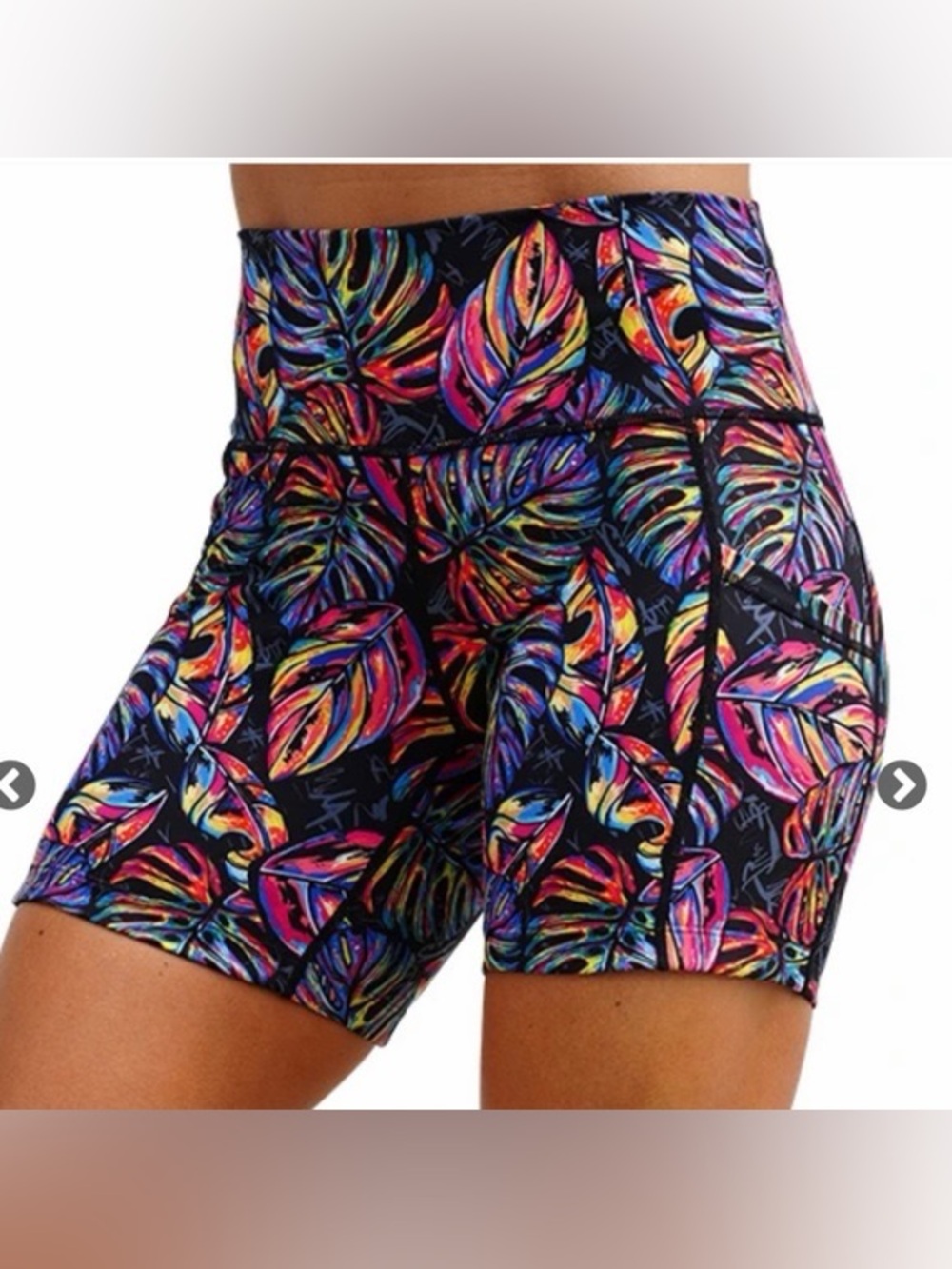 Constantly Varied Gear (CVG) women’s biker shorts “Tropic like it’s hot” SMALL